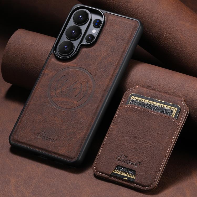For Samsung Galaxy S26+ 5G Suteni H16 Litchi Texture Leather Detachable Wallet Back Phone Case