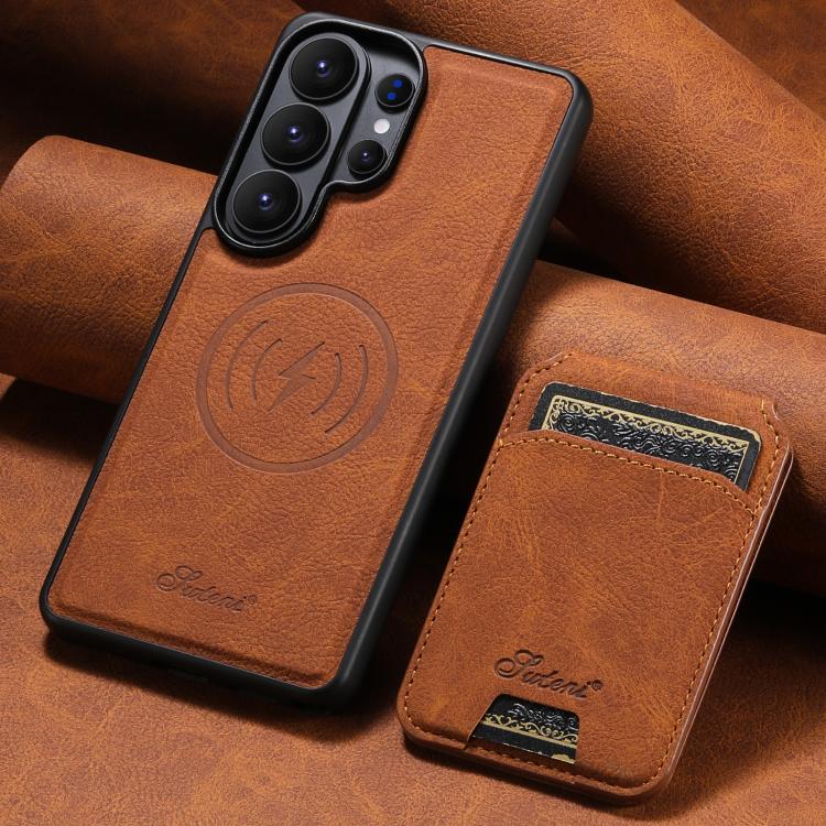 For Samsung Galaxy S26 Ultra 5G Suteni H16 Litchi Texture Leather Detachable Wallet Back Phone Case
