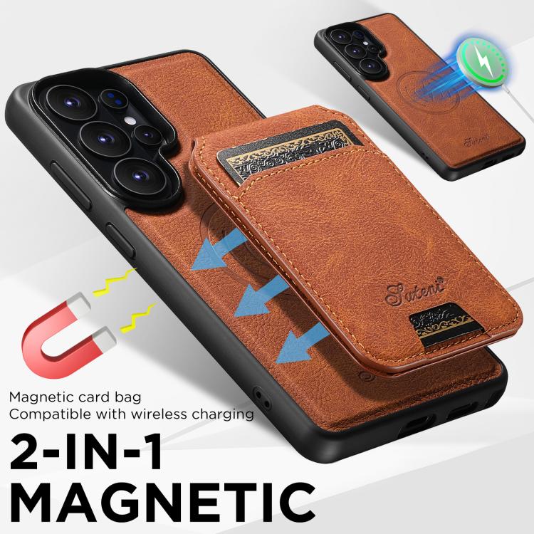 For Samsung Galaxy S26 Ultra 5G Suteni H16 Litchi Texture Leather Detachable Wallet Back Phone Case