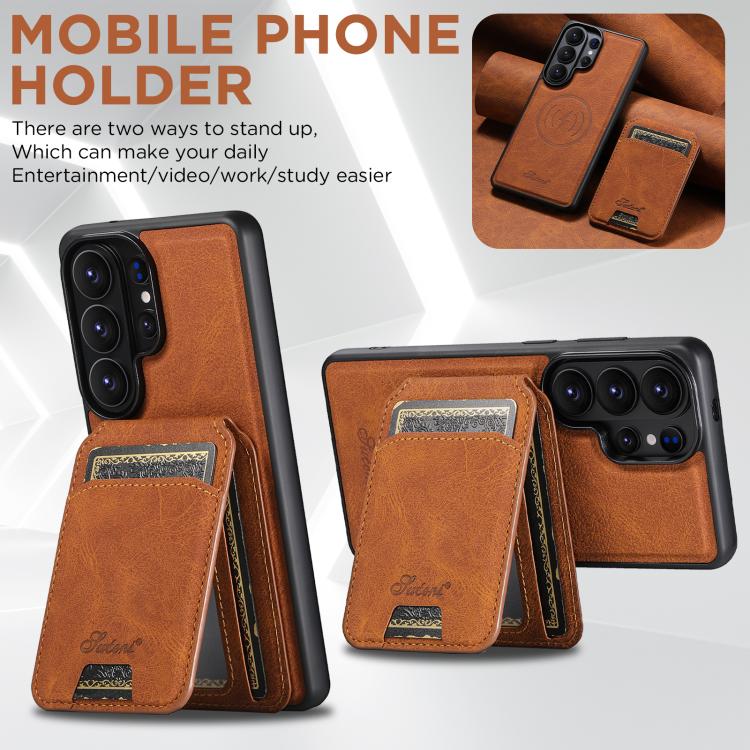 For Samsung Galaxy S26 Ultra 5G Suteni H16 Litchi Texture Leather Detachable Wallet Back Phone Case