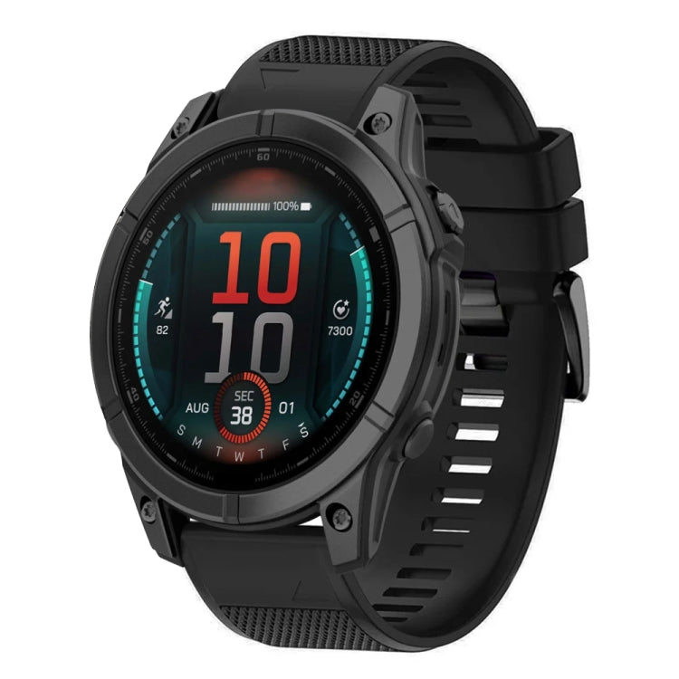 For Garmin Fenix E 47mm Quick Release 22mm Silicone Watch Band