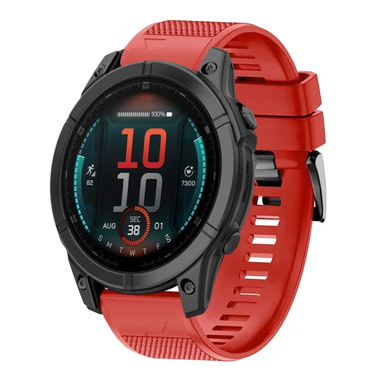 For Garmin Fenix E 47mm Quick Release 22mm Silicone Watch Band