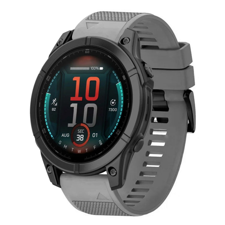 For Garmin Fenix E 47mm Quick Release 22mm Silicone Watch Band