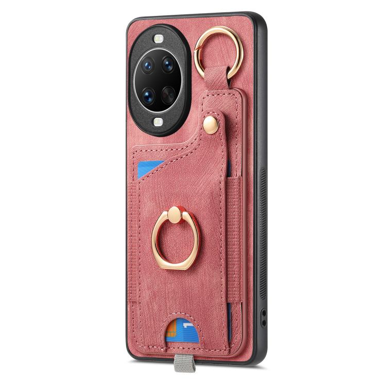 For Huawei nova 14 Retro Skin-feel Ring Card Bag Phone Case with Hang Loop