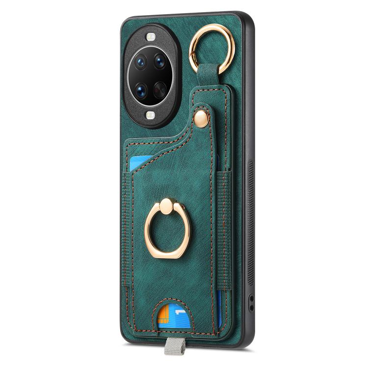 For Huawei nova 14 Retro Skin-feel Ring Card Bag Phone Case with Hang Loop