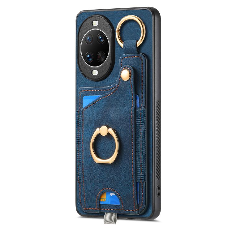 For Huawei nova 14 Ultra Retro Skin-feel Ring Card Bag Phone Case with Hang Loop