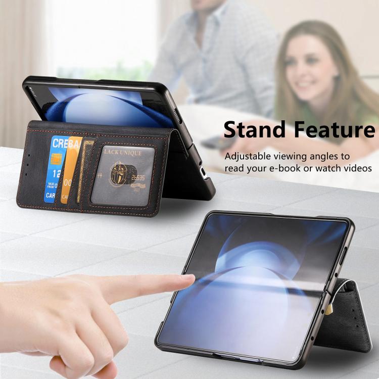 For Samsung Galaxy Z Fold6 5G Retro MagSafe Magnetic Zipper Wallet Leather Phone Case