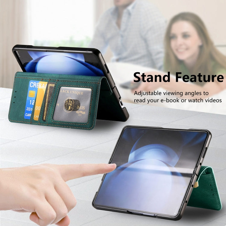 For Samsung Galaxy Z Fold6 5G Retro MagSafe Magnetic Zipper Wallet Leather Phone Case