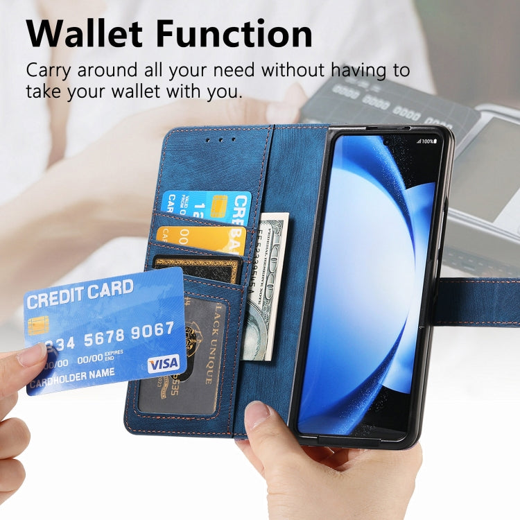 For Samsung Galaxy Z Fold6 5G Retro MagSafe Magnetic Zipper Wallet Leather Phone Case