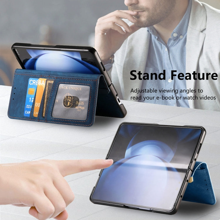 For Samsung Galaxy Z Fold6 5G Retro MagSafe Magnetic Zipper Wallet Leather Phone Case