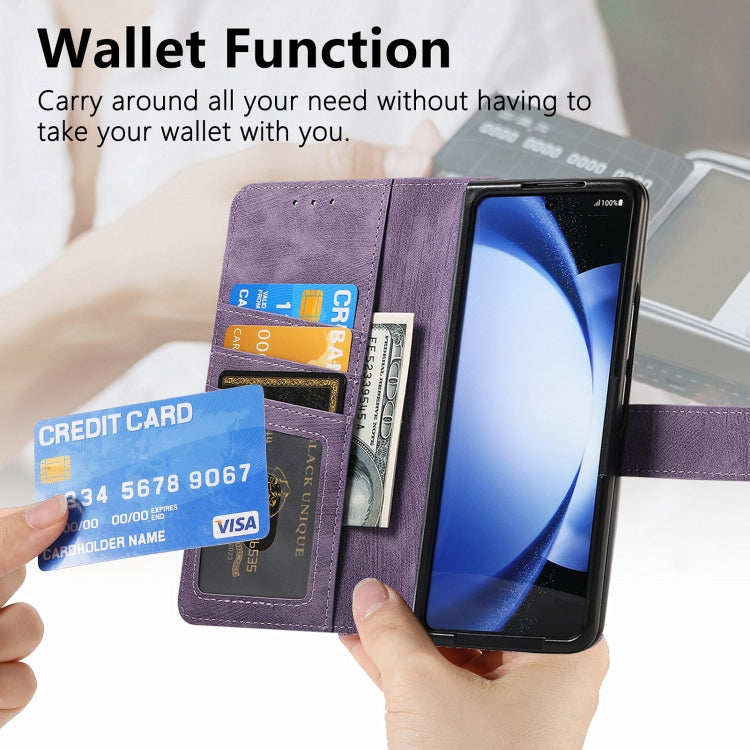 For Samsung Galaxy Z Fold6 5G Retro MagSafe Magnetic Zipper Wallet Leather Phone Case