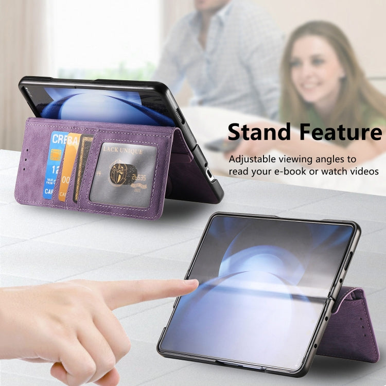 For Samsung Galaxy Z Fold6 5G Retro MagSafe Magnetic Zipper Wallet Leather Phone Case