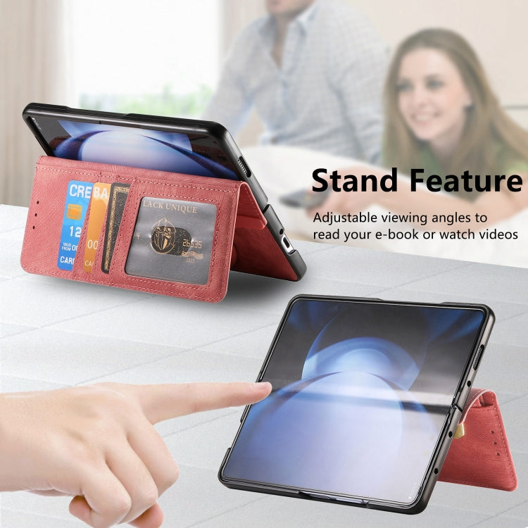 For Samsung Galaxy Z Fold6 5G Retro MagSafe Magnetic Zipper Wallet Leather Phone Case