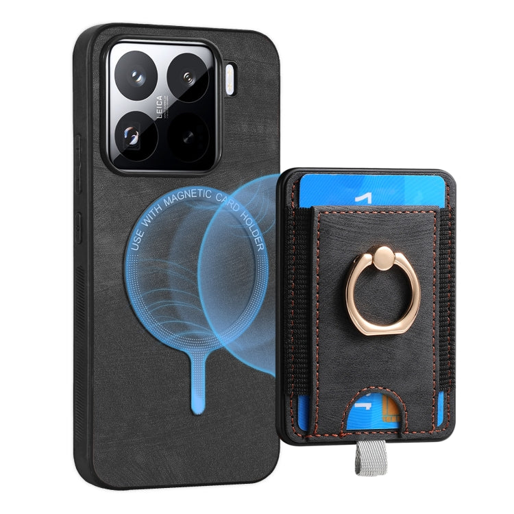 For Xiaomi 15 Retro Splitable Magnetic Card Bag Leather Phone Case