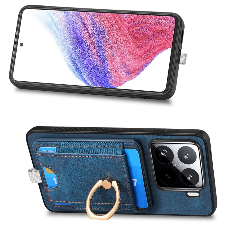 For Xiaomi 15 Retro Splitable Magnetic Card Bag Leather Phone Case