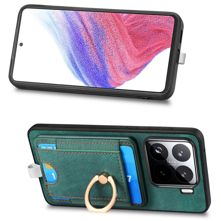 For Xiaomi 15 Retro Splitable Magnetic Card Bag Leather Phone Case