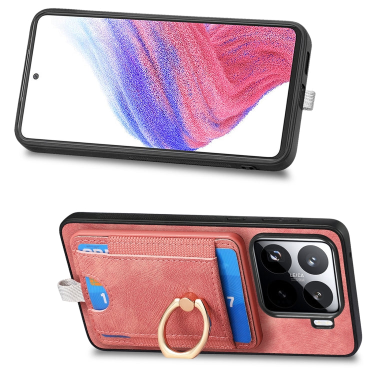 For Xiaomi 15 Retro Splitable Magnetic Card Bag Leather Phone Case