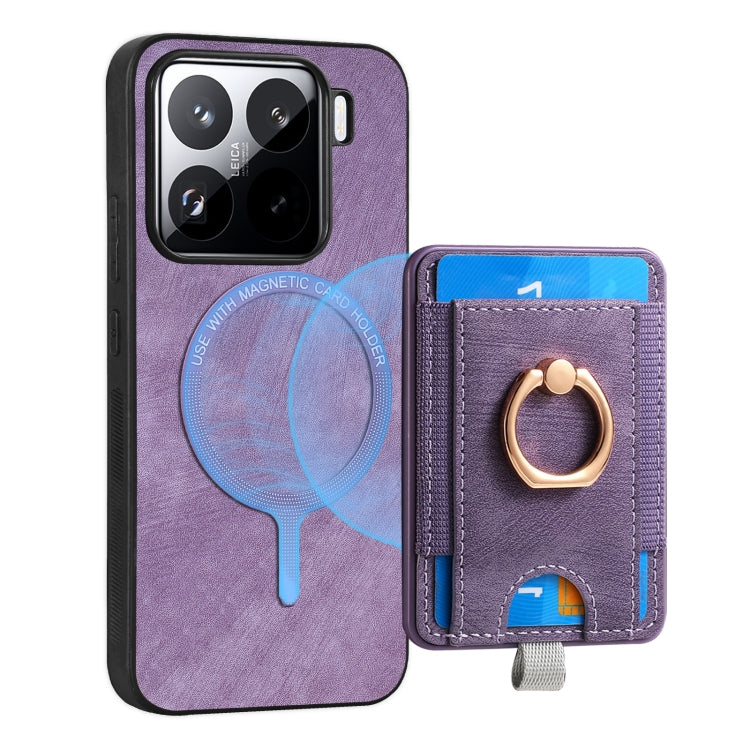 For Xiaomi 15 Retro Splitable Magnetic Card Bag Leather Phone Case