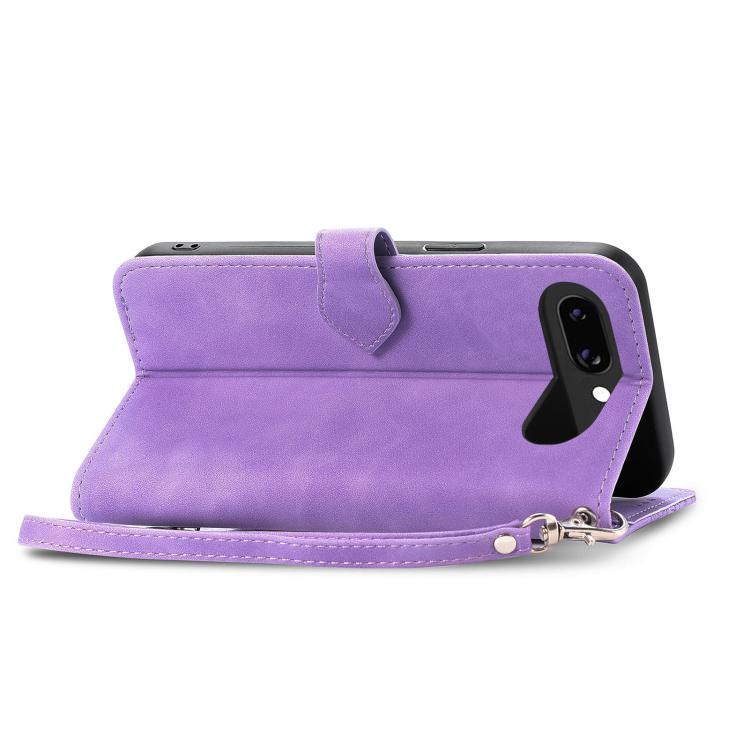 For Google Pixel 9a Embossed Flower Zipper Leather Phone Case