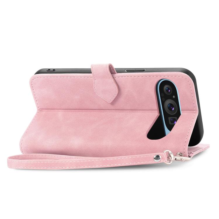 For Google Pixel 9 / 9 Pro Embossed Flower Zipper Leather Phone Case