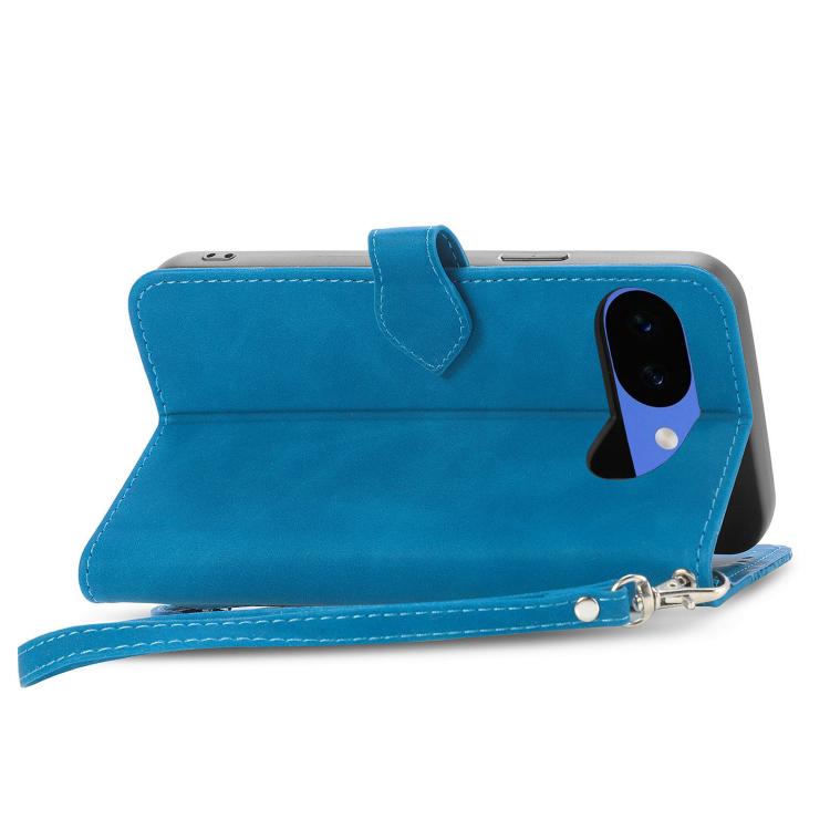 For Google Pixel 10a Embossed Flower Zipper Leather Phone Case