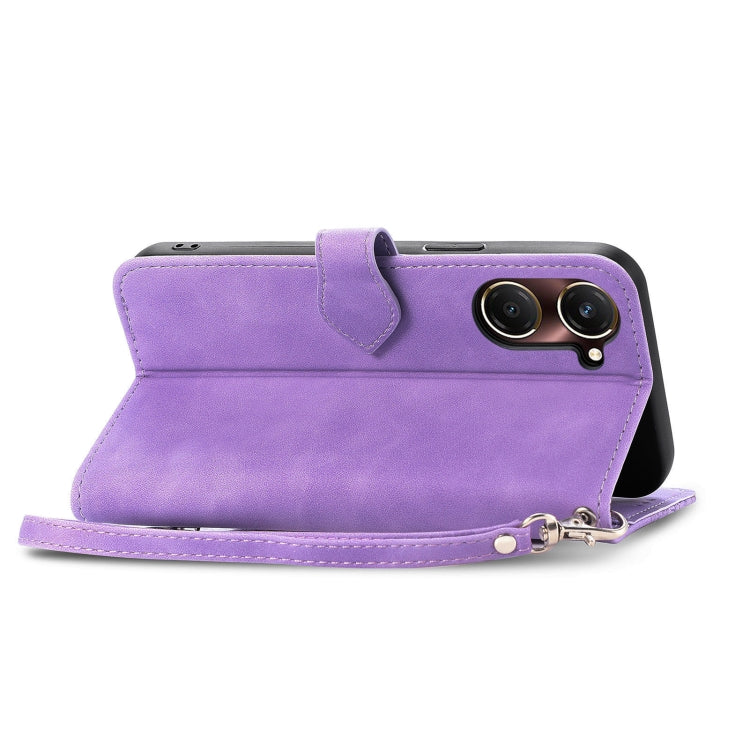 For vivo Y37 Embossed Flower Zipper Leather Phone Case