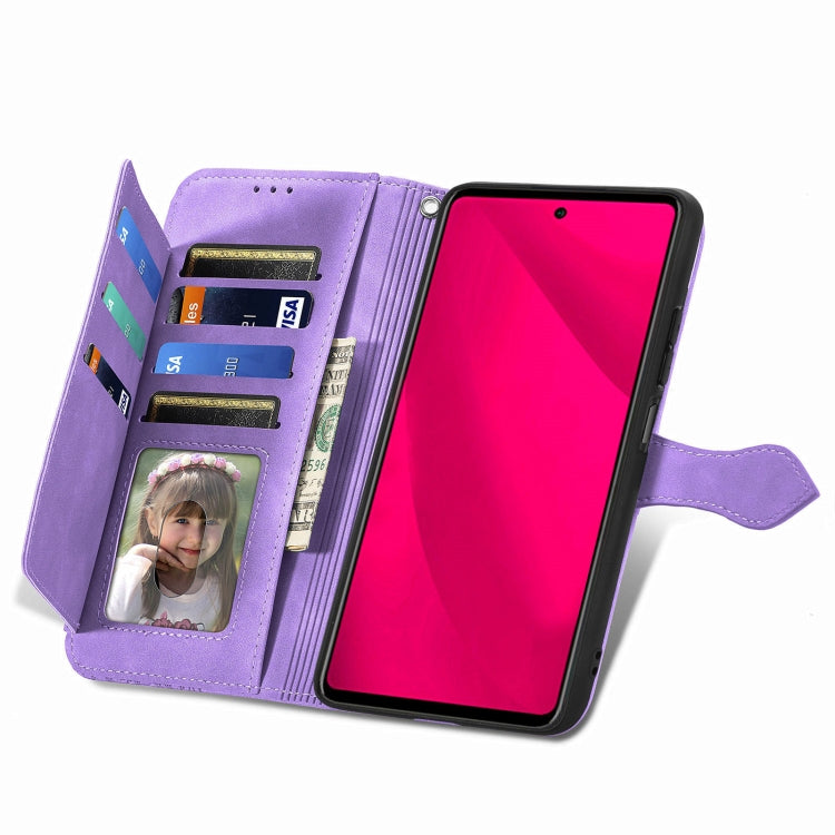 For vivo Y37 Pro Embossed Flower Zipper Leather Phone Case