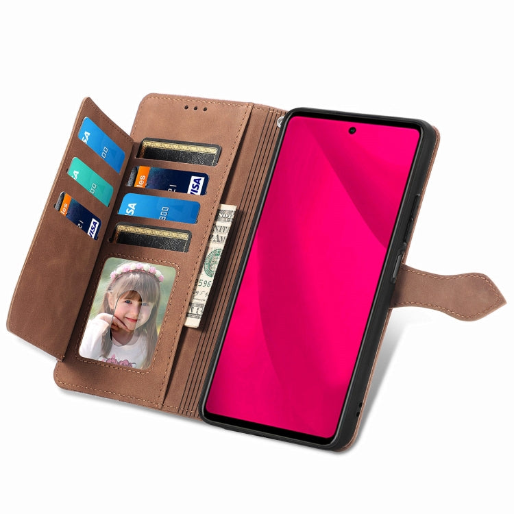 For vivo Y37 Pro Embossed Flower Zipper Leather Phone Case