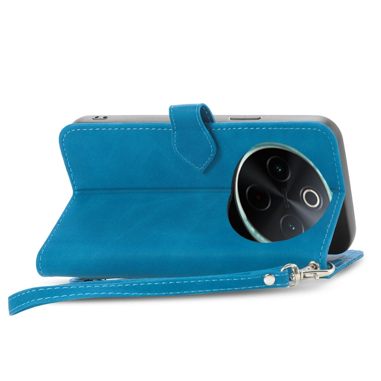 For vivo Y300 Pro Embossed Flower Zipper Leather Phone Case