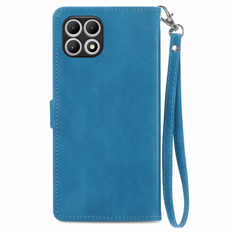 For T-Mobile T Phone 2 Pro 5G Embossed Flower Zipper Leather Phone Case