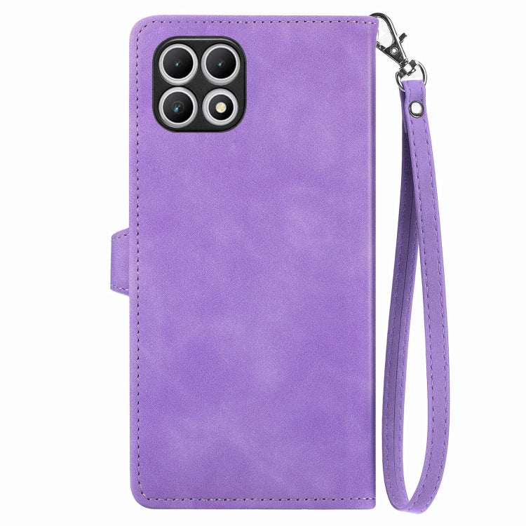 For T-Mobile T Phone 2 Pro 5G Embossed Flower Zipper Leather Phone Case