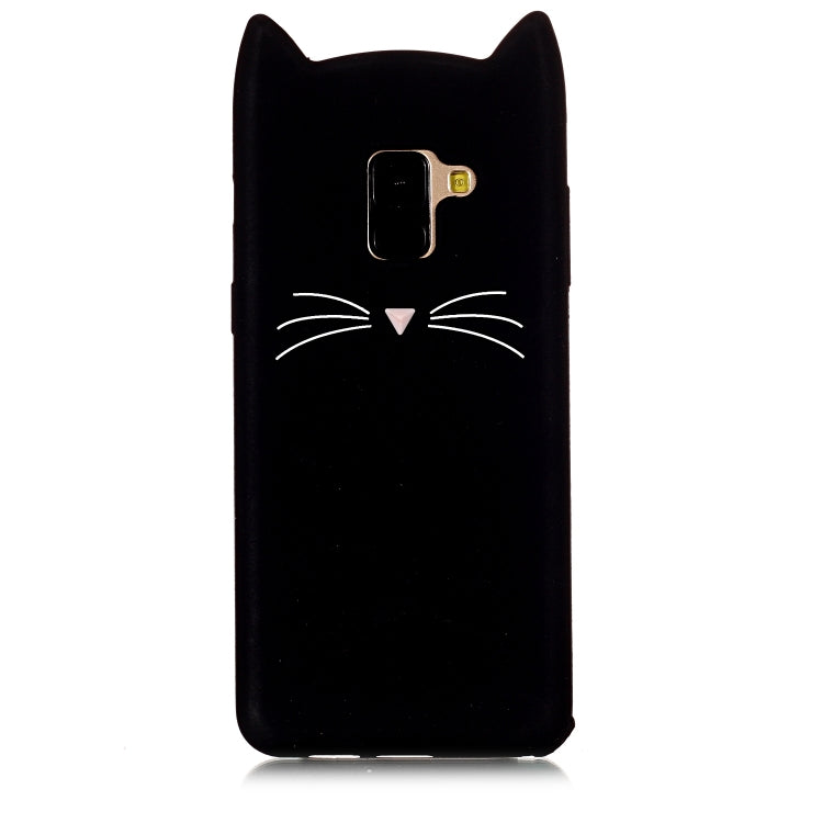 Lovely 3D Moustache Cat Soft Silicone Back Case for Galaxy A8 2018