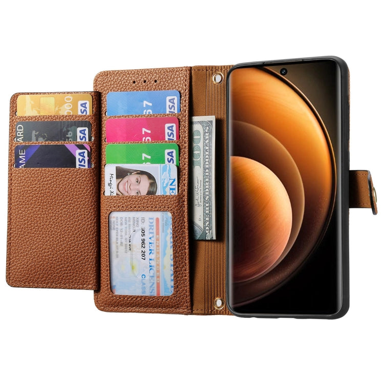 For vivo X100 Love Zipper Lanyard Leather Phone Case