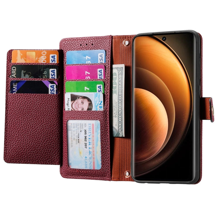 For vivo X100 Love Zipper Lanyard Leather Phone Case