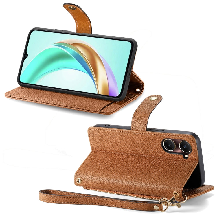 For vivo Y37 Love Zipper Lanyard Leather Phone Case