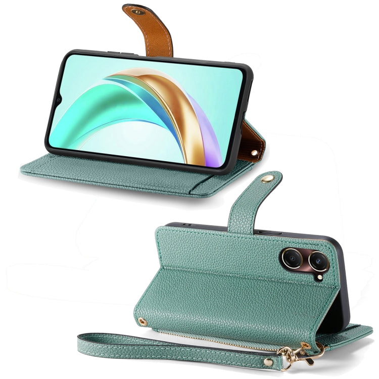 For vivo Y37 Love Zipper Lanyard Leather Phone Case