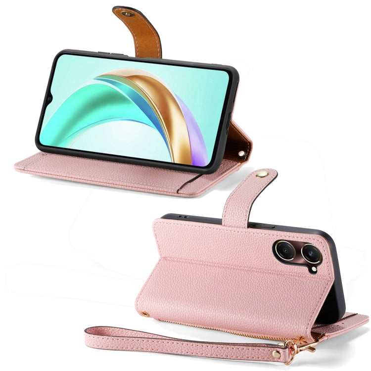 For vivo Y37 Love Zipper Lanyard Leather Phone Case