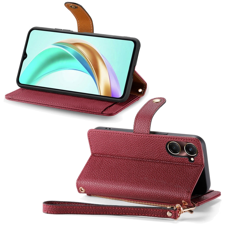 For vivo Y37 Love Zipper Lanyard Leather Phone Case
