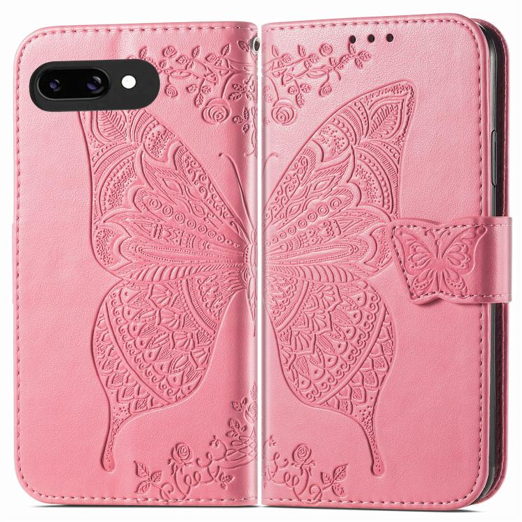For Google Pixel 9a Butterfly Love Flower Embossed Leather Phone Case