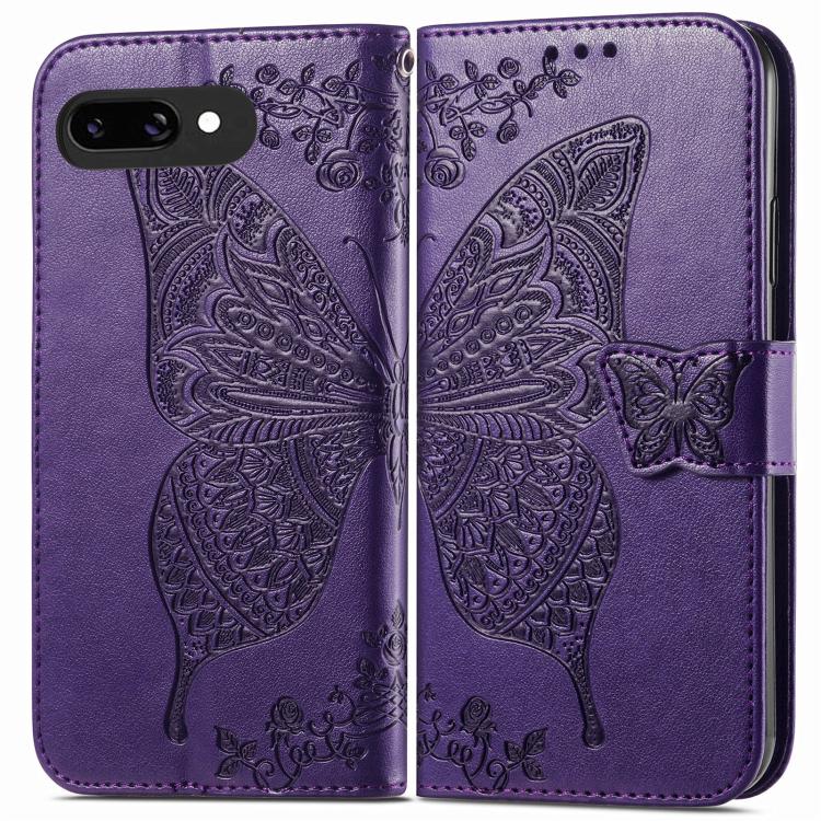 For Google Pixel 9a Butterfly Love Flower Embossed Leather Phone Case