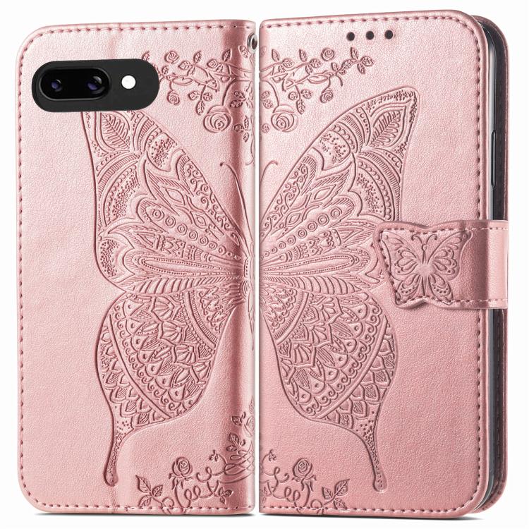 For Google Pixel 9a Butterfly Love Flower Embossed Leather Phone Case