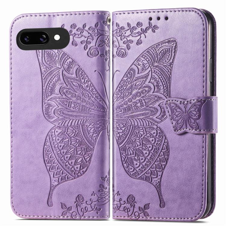 For Google Pixel 9a Butterfly Love Flower Embossed Leather Phone Case