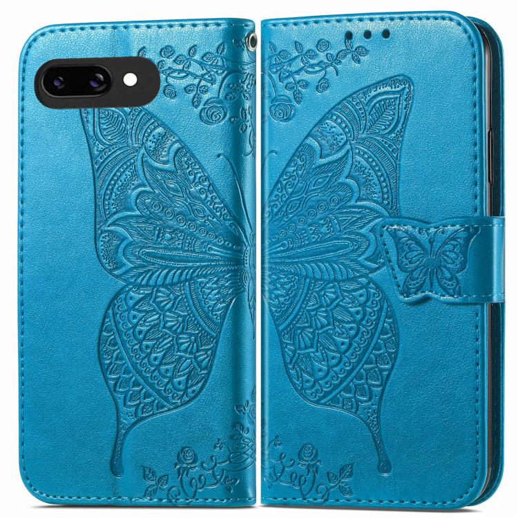 For Google Pixel 9a Butterfly Love Flower Embossed Leather Phone Case