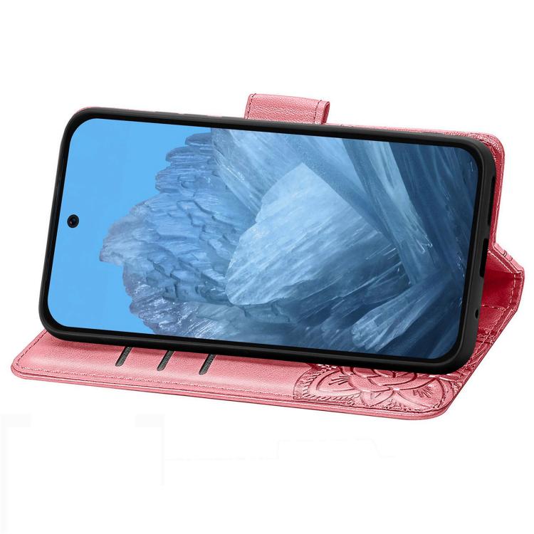 For Google Pixel 9 / 9 Pro Butterfly Love Flower Embossed Leather Phone Case