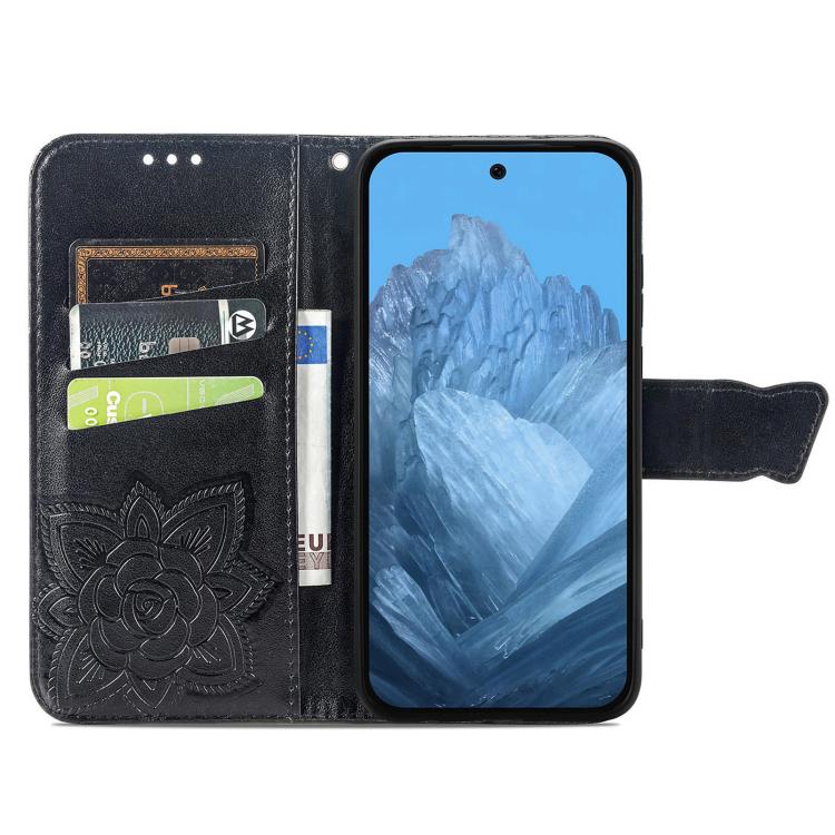 For Google Pixel 9 / 9 Pro Butterfly Love Flower Embossed Leather Phone Case