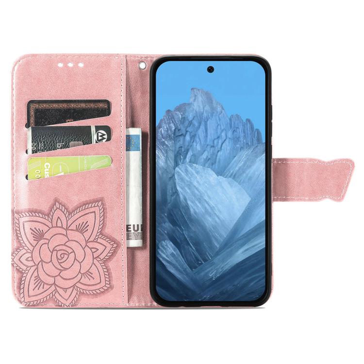 For Google Pixel 9 / 9 Pro Butterfly Love Flower Embossed Leather Phone Case
