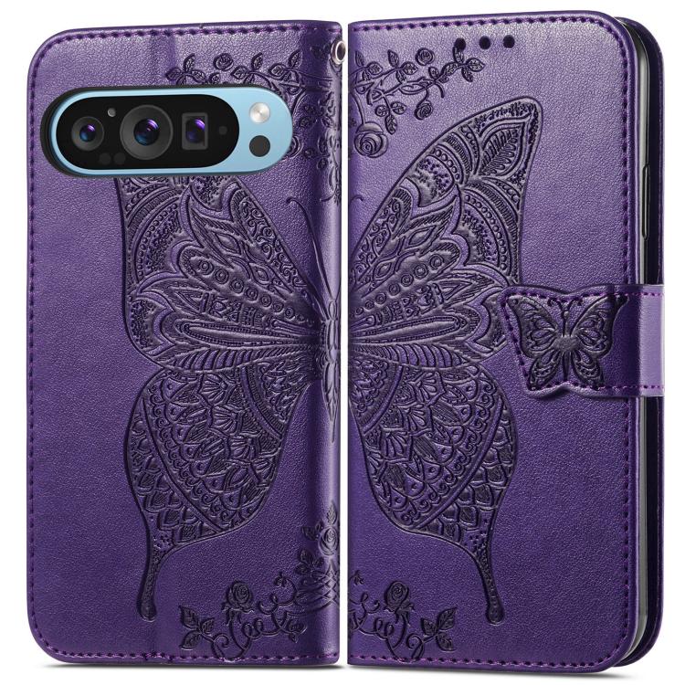 For Google Pixel 10 Pro XL Butterfly Love Flower Embossed Leather Phone Case