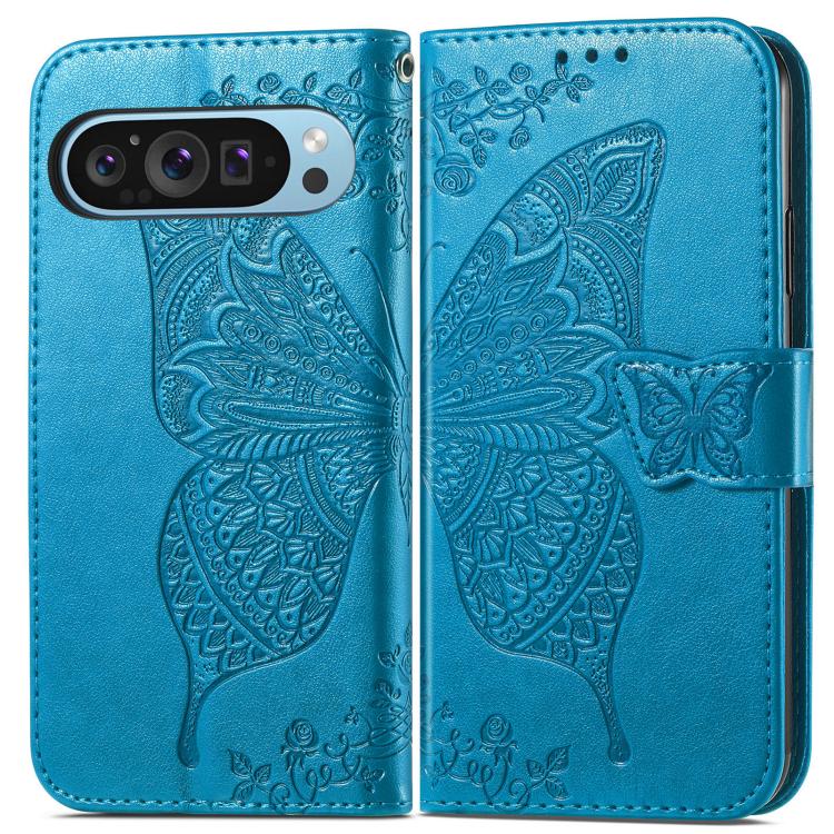 For Google Pixel 10 Pro XL Butterfly Love Flower Embossed Leather Phone Case