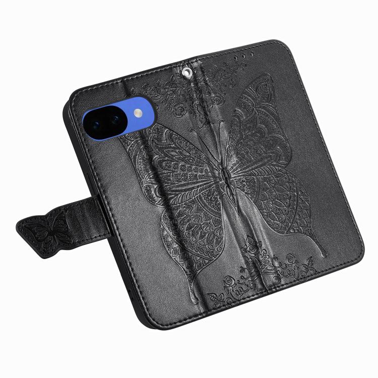 For Google Pixel 10a Butterfly Love Flower Embossed Leather Phone Case