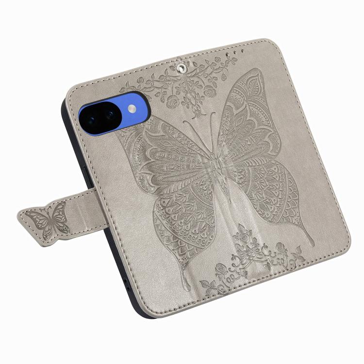 For Google Pixel 10a Butterfly Love Flower Embossed Leather Phone Case
